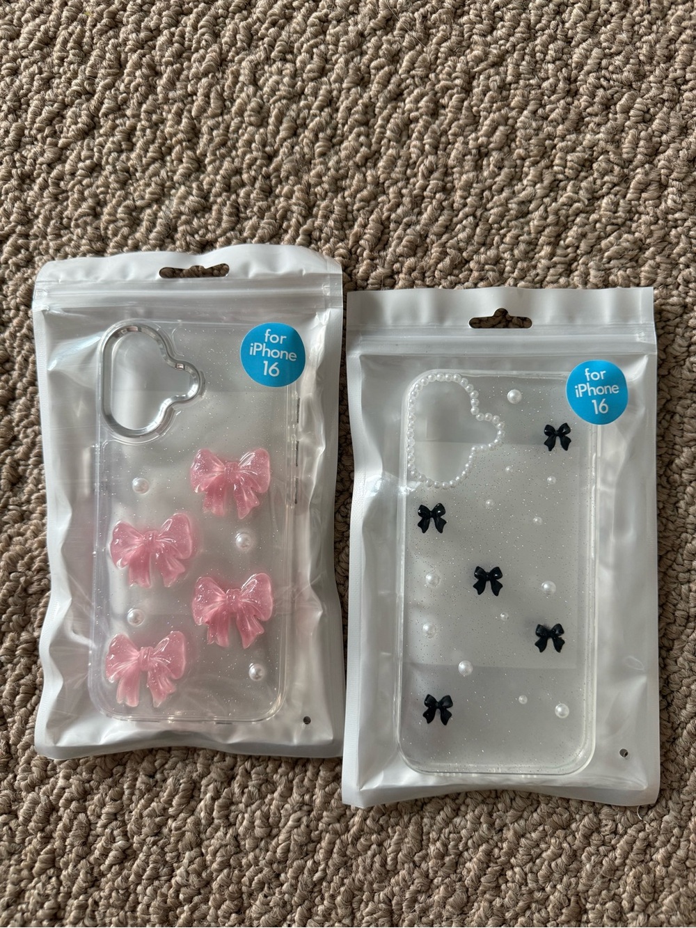 Set of 2 Clear iPhone 16 Case with Bows - Accessories